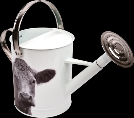 Regadera Metalica Animales de Granja Blanco y Negro